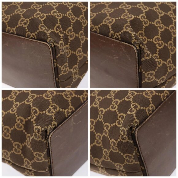 GUCCI GG Canvas Tote Bag Brown Gold 002 1098 Auth ep10894 - Picture 15 of 16